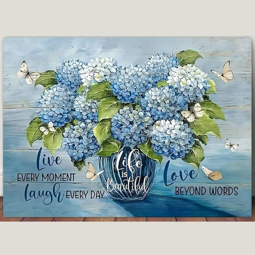 Live, Laugh, Love Floral Canvas Print Framed 12" x 16" NEW! Home & Garden:Home Décor:Posters & Prints Style Your Walls